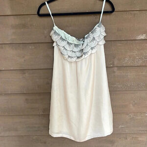 Twelfth Street by Cynthia Vincent pale peach silk strapless dress size 6